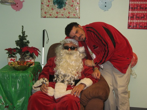 Santa posing with a father